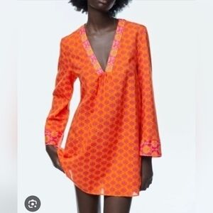 ❤️ ZARA CARMELA MINI TUNIC DRESS / COVER-UP OR TOP, COTTON, MEDIUM